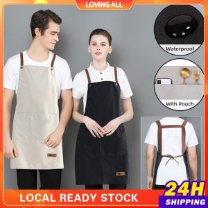 Kitchen Apron Waterproof Hand-wiping Cooking Baking Home Chef Aprons With Pockets Waiter Pinafore Logo Design Custom