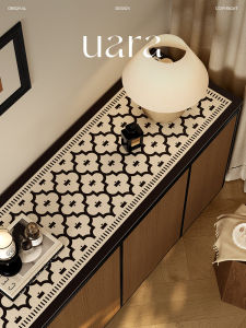 UARA Modern Minimalist Long Rectangle Leather TV Cabinet Dining Table Mat Waterproof Dustproof No-Wash Home Decor Tablecloth