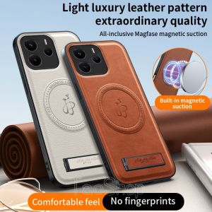 InfinixNote50Pro+ Leather Stand Case for Infinix Note 50 Pro Plus + Note50S 50Pro 50ProPlus Magnetic Cover for Mag-safe Soft Shockproof Full Camera Shell