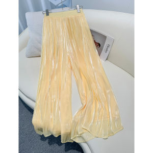 La Chapelle | Ice Silk Wide Leg Trousers Pants