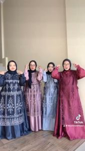 PIJAR PARAHYANGAN - Radifa Dress Kondangan + Brukat Bahan Satin Gamis Terbaru