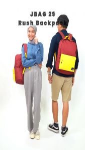 Tas Ransel Multifungsi JFR Studio Organizer Warna Kastanye/Fluorescent Yellow