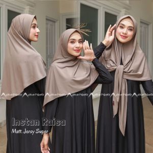 hijab jilbab kerudung instan Jersey bergo raisa.trend 2022 kekinian cantik modern bahan premium.
