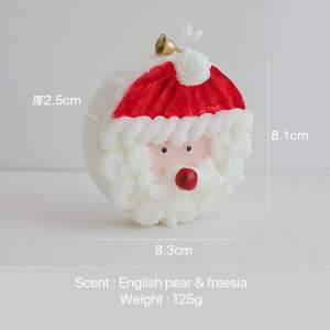 Santa Claus Christmas Cake Slice Scented Candle Party Gift Home Decoration