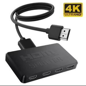 4K HDMI-Compatible Splitter 1 In 4 Out Video Switcher 1x2 HD Video Distributor Amplifier for PS4 Box PC Monitor Projector Laptop