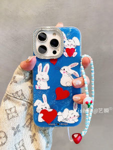 Riya PinkHeart Dual-Layer Diamond-Covered Selfie Frame iPhone Case Personality Protective Cover for Apple 16ProMax Women Fashion Jewelry Accessory