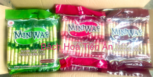 MINIWAF Wafer Sticks Mixed Flavors Box 300g - Crispy Vanilla Chocolate Almond Cream Filled Snack