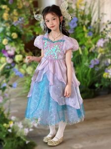Đầm Công Chúa Chủ Đề Ariel Tay Ngắn