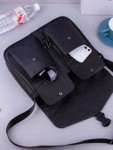 Mens Casual Oxford Cloth Crossbody Bag Waterproof Large Capacity Single Shoulder Bag Leisure Fashion Backpack for Youth