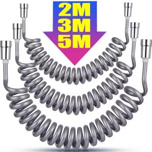 2/3/5 Meters Spring Shower Hose Plastic Telephone Line Shower Hose Water Pipe Tube for Bedroom Personal Cleaning and Pet Bathing