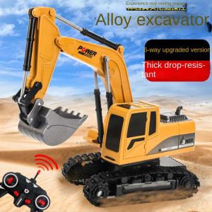 6 remote control excavator wireless remote control engineering vehicle childrens toy model alloy excavator rechargeable