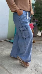 Kulot jeans cargo wanita jeans highwaist size L-XL-XXL BB 40-57