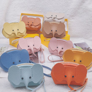 Mini leather elephant-style earphone case coin purse creative card holder lipstick holder earphones change holder