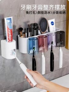 Giá Để Bàn Chải Đánh Răng Gắn Tường Không Cần Đục Lỗ Giá Để Ly Đựng Kem Đánh Răng Phòng Tắm Giá Để Đồ Vệ Sinh Cá Nhân Kiểu Dáng Đơn Giản