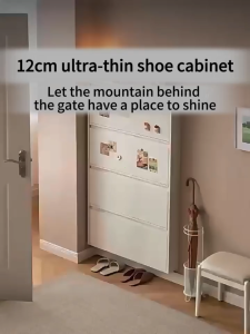 Steel Flip Shoe Cabinet With Drawers Shoe Rack Organizer For Home Foyer Entrance Storage