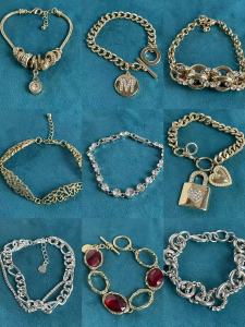 Retro Womens Metal Texture Ceiling Pendant Bohemian Glass Beads Bracelet Wristband Jewelry Fashion Accessories