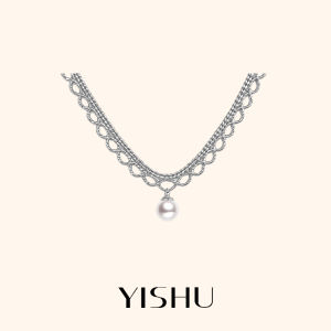 YISHU | Dây Chuyền Mặt Dây Đeo Ngọc Trai S925 Bạc Ý