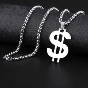Kalung Kasual Modern Desain Logo US Dollars Untuk Pria dan Wanita