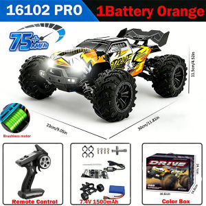 WLtoys | WLtoys 1/16 16101PRO 16102PRO RC Car 2.4G 4WD High Speed Brushless Motor Racing Toy with Night LED for Kids And Adults Gift