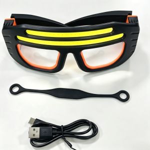 LED Work Glasses Light USB Rechargeable COB Headlamp Safety Protective Glasses Hands‑Free Torch for Mechanic Repair Workshop