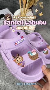 Sandal Let Jokixx Eva Anak Cewek Karakter Pop Mart Labubu Coconut Super Lucu Empuk Trendy / Size 24-35 (8002K-4 & 8002T-4)
