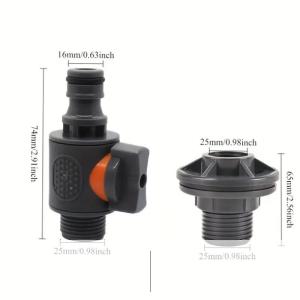PVC Water Adapter Durable Water Tank Adapter With Valve Quick Installation Rainwater Collection Connector Kit