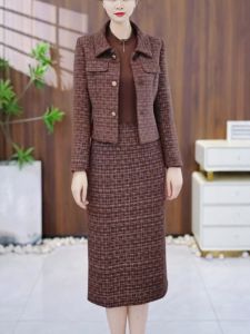 Fashionable Print Maxi Dress 2025 New Style Womens Autumn Elegance Slimming Mommy Dress Long Waist-Cinching Womens Wear