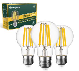 Deep Dimmable E27 LED Filament Bulb A19 12W 2000LM High Lumen flicker free Retro Edison Bulbs Warm White 2700K Clear Glass Pendant Light Replacement Lamp Night Light Indoor Lamp