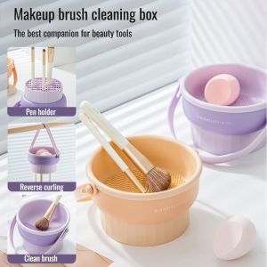 Silicone Cosmetic Brush Cleaning Case Set Storage Case Silicone Cosmetic Brush Cleaning Case