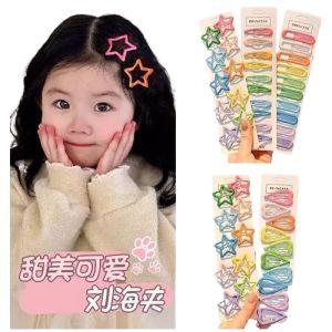 Korean Style Childrens Star Hair Clips Baby Girl Hair Accessories Side Hair Clips Bangs Clips Colorful Dopaamine Hairpins
