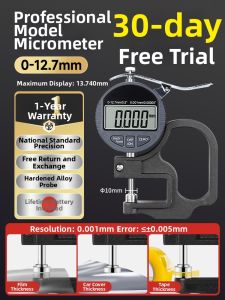 syntek | High Precision Digital Thickness Gauge Micrometer for Film Measurement