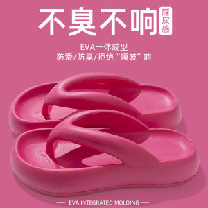 Thick Sole Black Flip-Flops Womens Summer Outwear 2024 New Arrival Height Increasing Non-Slip Deodorizing Filter Beach Sandals Flip-Flops