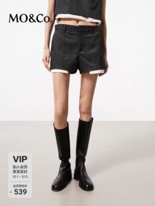 High Waist A-Line Shorts with Pocket Exposed Lining Casual Pants in Grey And Black by MoCo Street Style High Waist Straight Leg