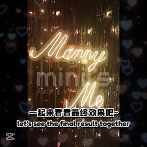 MINIIS Marry Me Married Me Proposal Light Neon Neon Sign Happy Birthday Marry Me LED Light Sign for Wall Light Up Sign