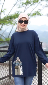 Forever Cloth Kaos Oversize Wanita Cotton Combed 24s Baju Atasan Jumbo Wanita Bahan Adem dan Tebal