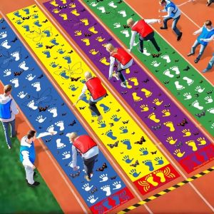 Hopscotch Hands and Feet Game Mat for Adults Teens Outdoor Fun Team Building Activity Coordination Sensory Integration Training