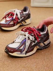 1 Pair Fashion Contrast Color Letter Print Flat Shoelaces Dual Layer Black White Trendy Shoe Accessories