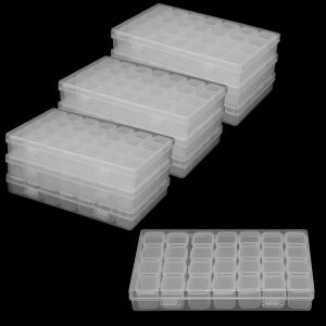 Diamond Painting Embroidery Box with 28 Mini Grids Clear Accessories Storage Containers Adjustable Bead Case for DIY Art Craft