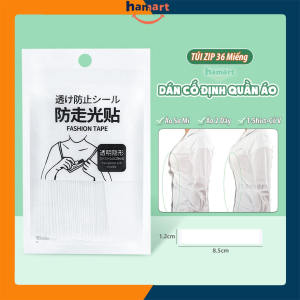 36 Miếng Dán Cố Định Quần Áo Fashion Tape Keo Trong Suốt Băng Dính Chống Hở Ngực Vai Váy Áo