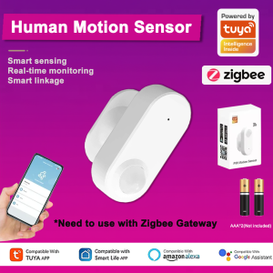 iHseno | Tuya Zigbee PIR Motion Sensor 360° Rotatable Human Detection Security Alarm for Home Works with Alexa Google Assistant Smart Lif