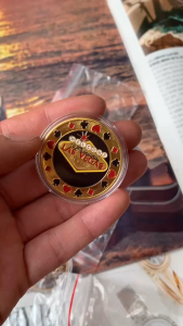 Đồng xu phỉnh LASVEGAS Poker may mắn sưu tầm trưng bày vật phẩm phong thuỷ may mắn