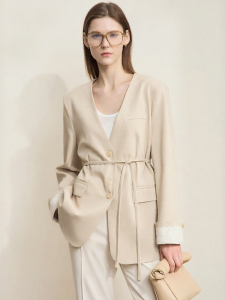 AMII | Smart Business Casual V-neck Long Blazer
