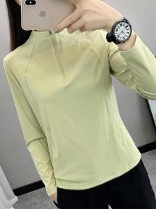 เสื้อผ้ากีฬากลางแจ้งสำหรับผู้หญิง แขนยาว ทรงสลิมฟิต ระบายอากาศได้ดี แห้งเร็ว ป้องกันแสงแดด ทรงตรง ทรงบาง