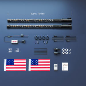 Spiral Led Flag Pole RGB Whip Lights Remote Control Antenna Whips Can-Am Atv Utv Rzr Polaris Sand Dune Buggy Off-Road Truck