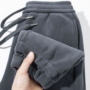 American Retro Double-Faced Fleece Drawstring Sweatpants Mens Casual Trousers Autumn Winter Fashion Brand Elastic Waist