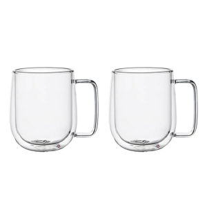1/2Pc Double Wall Glass Mug High Borosilicate Heat Resistant Coffee Cup with Handle Milk Tea Simple Cup Cold Beverage Clear Cups