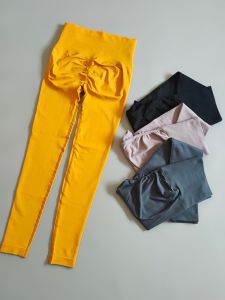 High-Waist Fitness Pants Womens Yoga Pants Quick-Dry Breathable Ultra- Elastic Nine-Piece Cycling Long Pants Outerwear