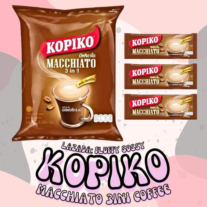 Kopiko Macchiato coffee 3in1 (7 and 20 sachet) 24g instant coffee mix ...