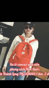 Ba Lô nữ Canvas nữ Sinh Phong Cách Hàn Quốc  208069 2(đỏ)