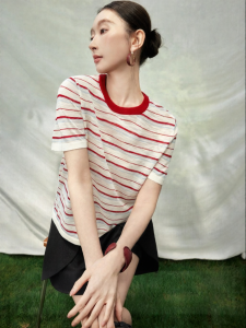 SUSHE | Slimming Round Collar Straight Shoulder Long Sleeve Knit Top